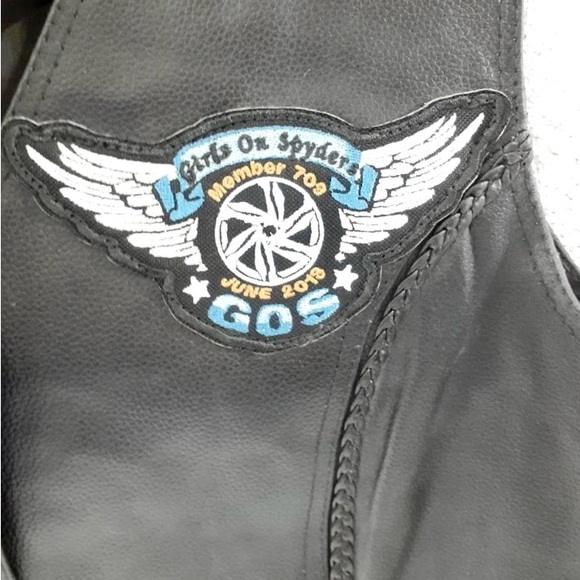 Dream Apparel Black Biker Motorcycle Leather Vest- Size XL - Picture 10 of 10